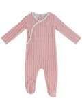 Stripe Stamp Footie - Red