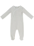 Stripe Stamp Footie - Stone