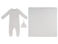 Stripe Stamp Footie, Hat & Blanket Set - Pink