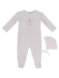 Ciel Enfant Gingham Footie & Hat Set - Pink