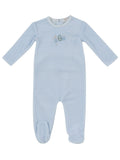 Bunny Stripe Footie - Blue