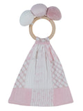 Patchwork Lovey Ring Toy - Pink