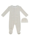 Atelier Cable Footie & Hat Set - White