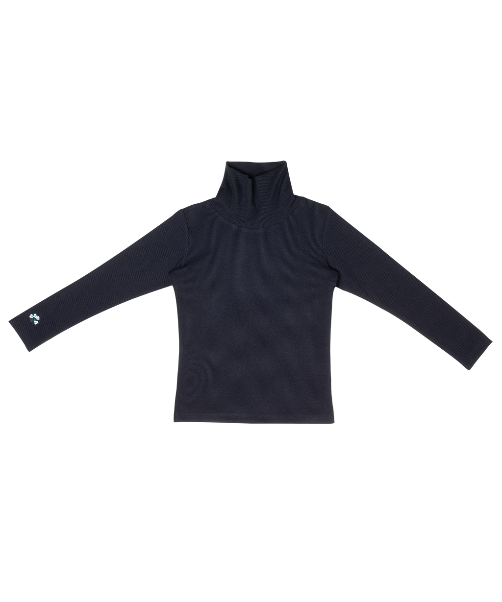 Louise Rib Turtleneck - Navy