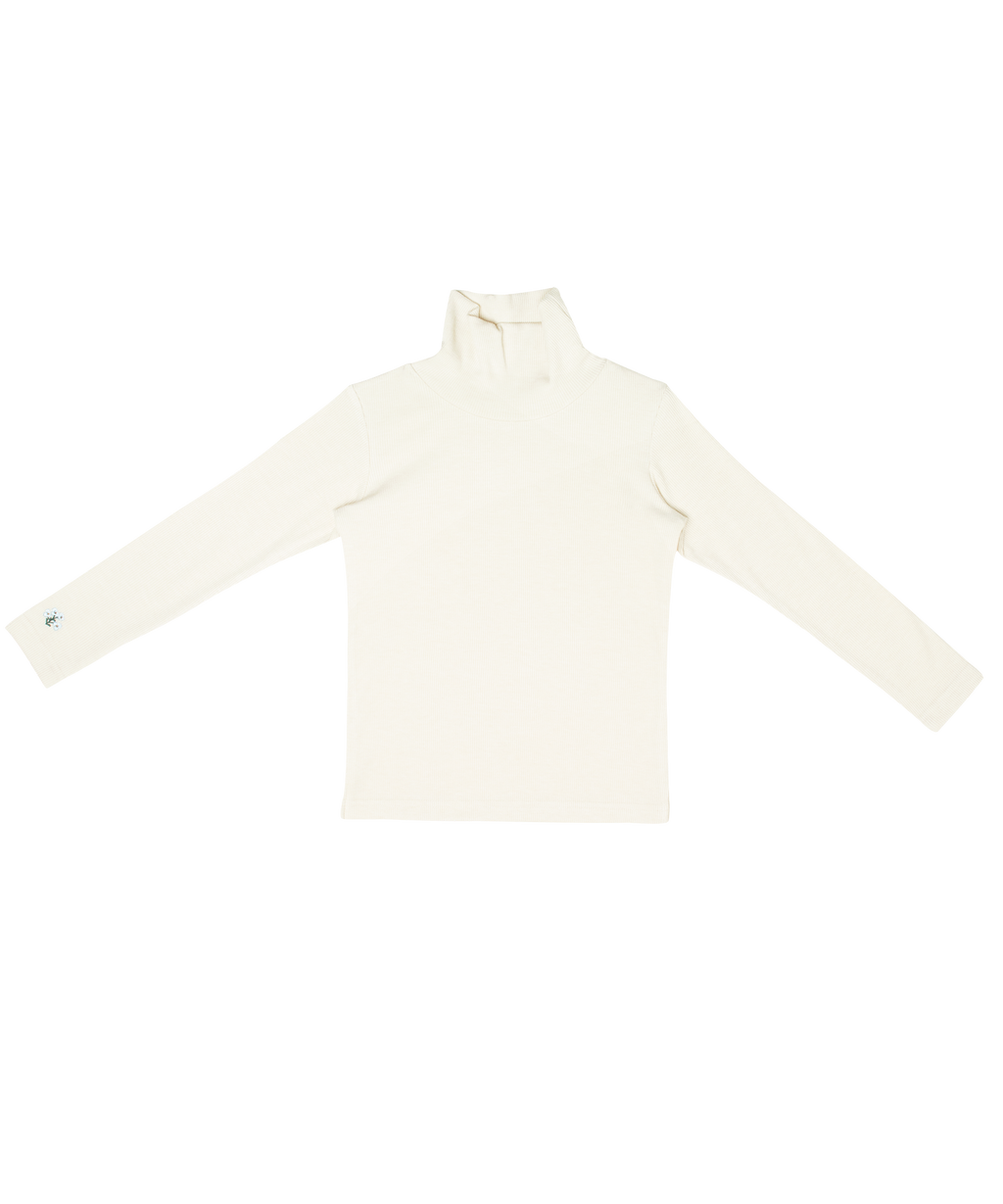 Louise Rib Turtleneck - Oatmilk