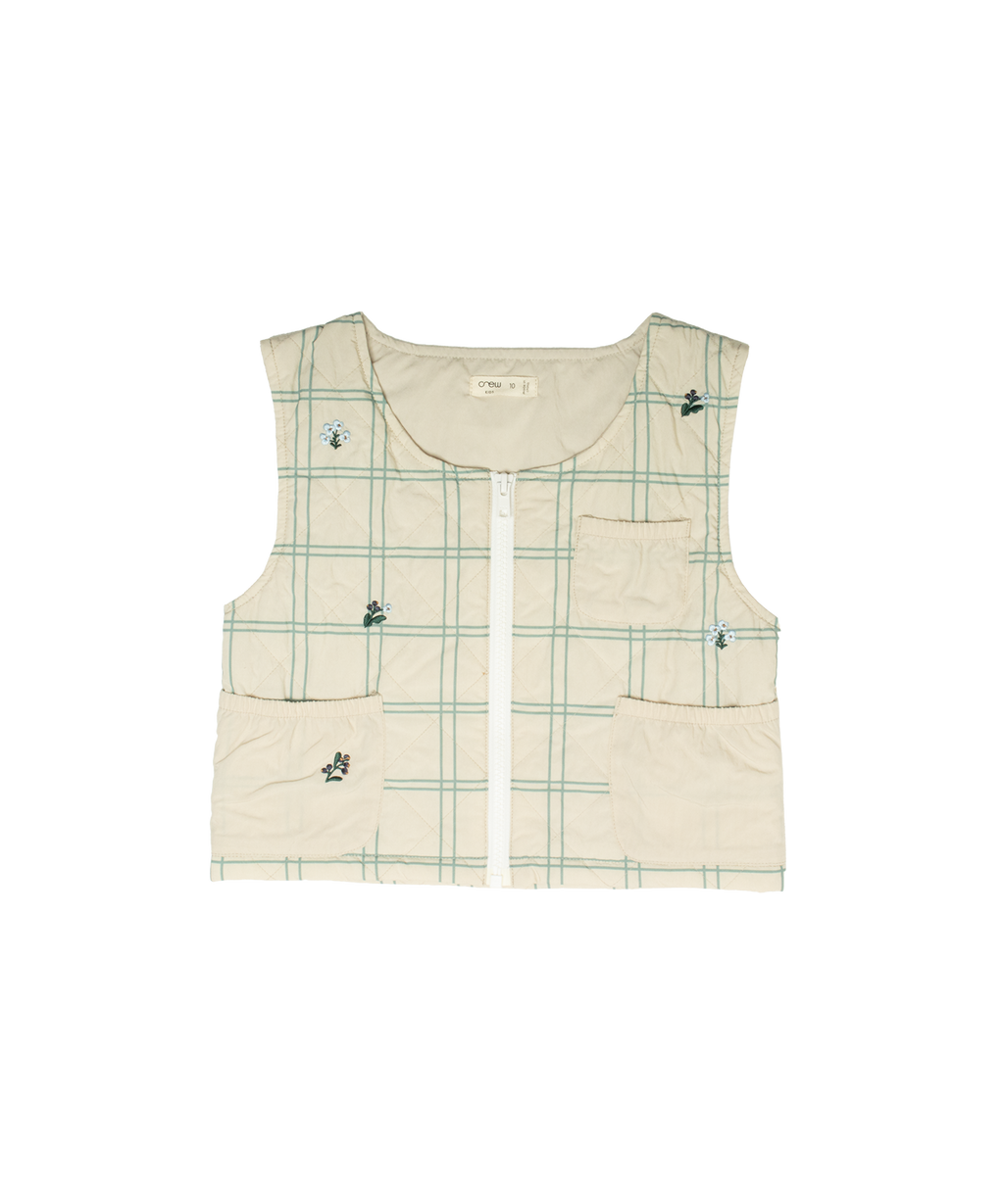Louise Quilted Vest - Oatmilk