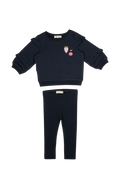 Nina Ruffled Set - Navy