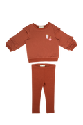 Nina Ruffled Set - Terracotta