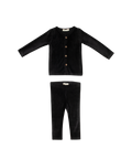 Gia Velour Rib Set - Black