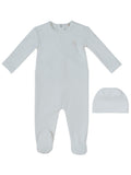 Soft Wool Footie + Hat - White