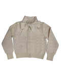 Lyla Bow Pointelle Cardigan - Oatmilk