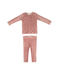 Gia Velour Rib Set - Rose