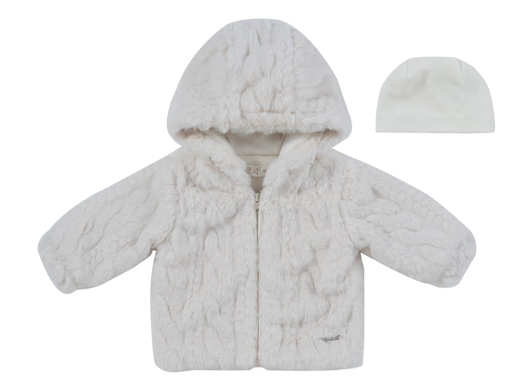 Atelier Cable Fur Jacket & Hat - White