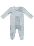Patchwork Footie - Blue