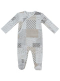Patchwork Footie - Stone