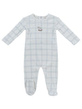 Whinny Plaid Footie - Blue