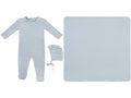 Bebe Pointelle Footie, Hat & Blanket Set - Blue