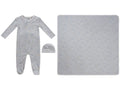 Petite Petal Footie, Hat & Blanket Set - Blue