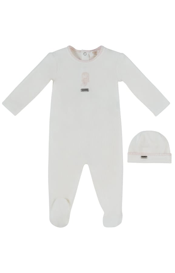 Atelier Bunny Footie & Hat Set - Pink