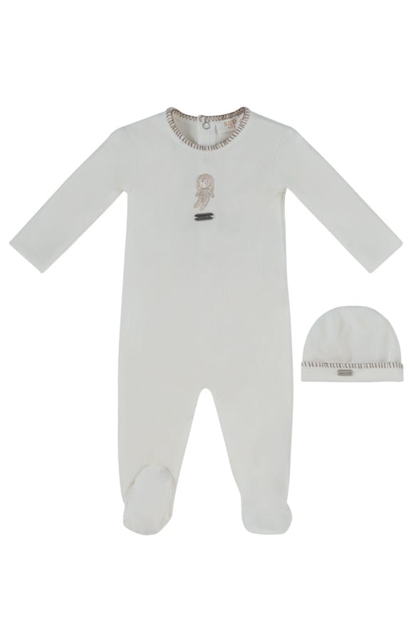 Atelier Bunny Footie & Hat Set - Taupe