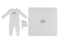 Mon Bebe Footie, Hat & Blanket Set - Red