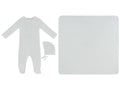 Mon Bebe Footie, Hat & Blanket Set - White