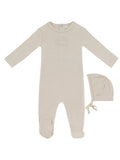 Mon Bebe Footie & Hat Set - Natural
