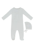 Mon Bebe Footie & Hat Set - White