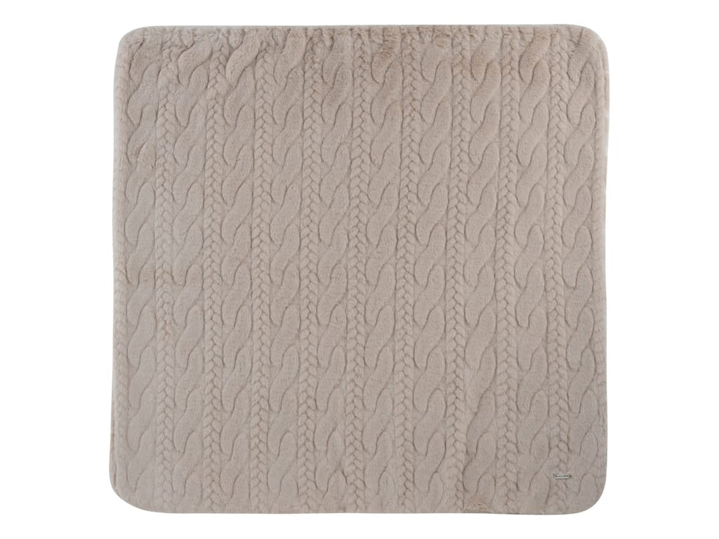 Atelier Cable Fur Blanket - Taupe