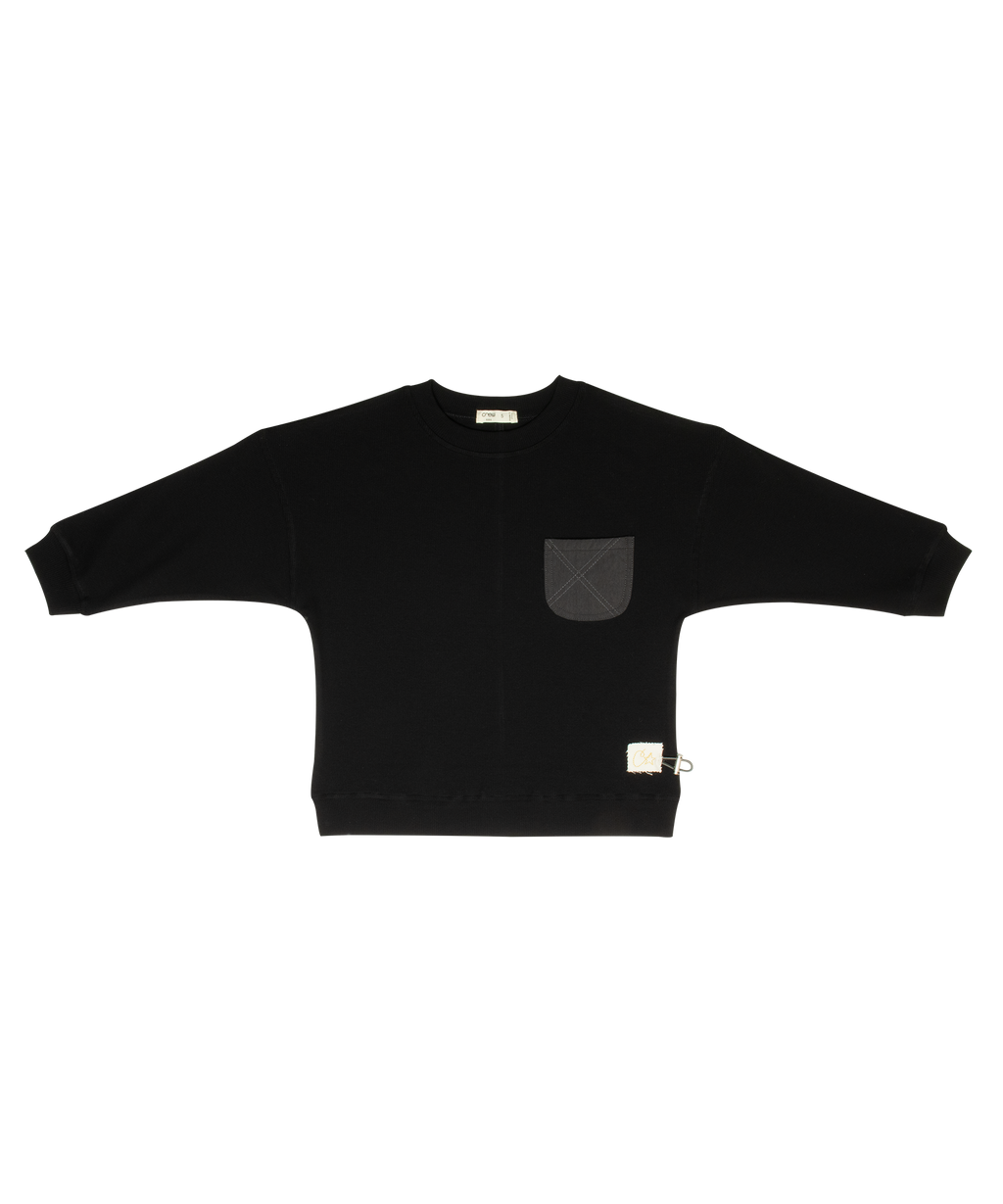 Teddi Ribbed Sweatshirt - Black