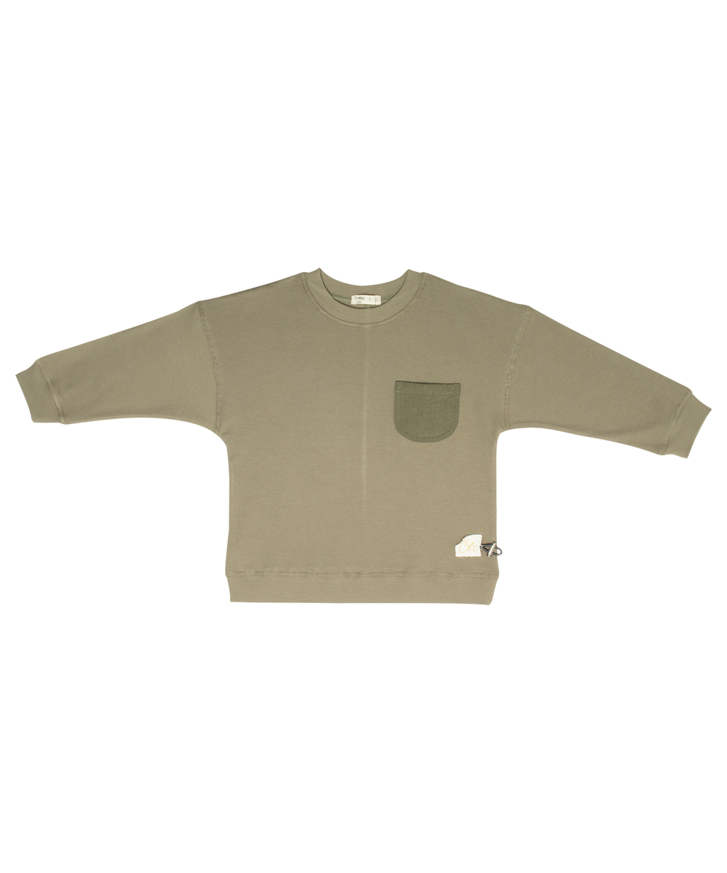 Teddi Ribbed Sweatshirt - Green