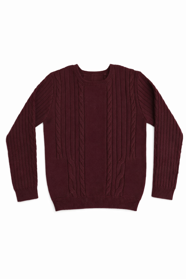 Sean Cable Knit Sweater - Cranberry