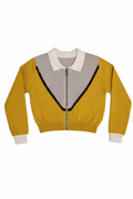 Delilah Knit Zip Up - Mustard