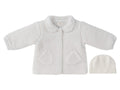 Petite Petal Sherpa Jacket & Hat - White
