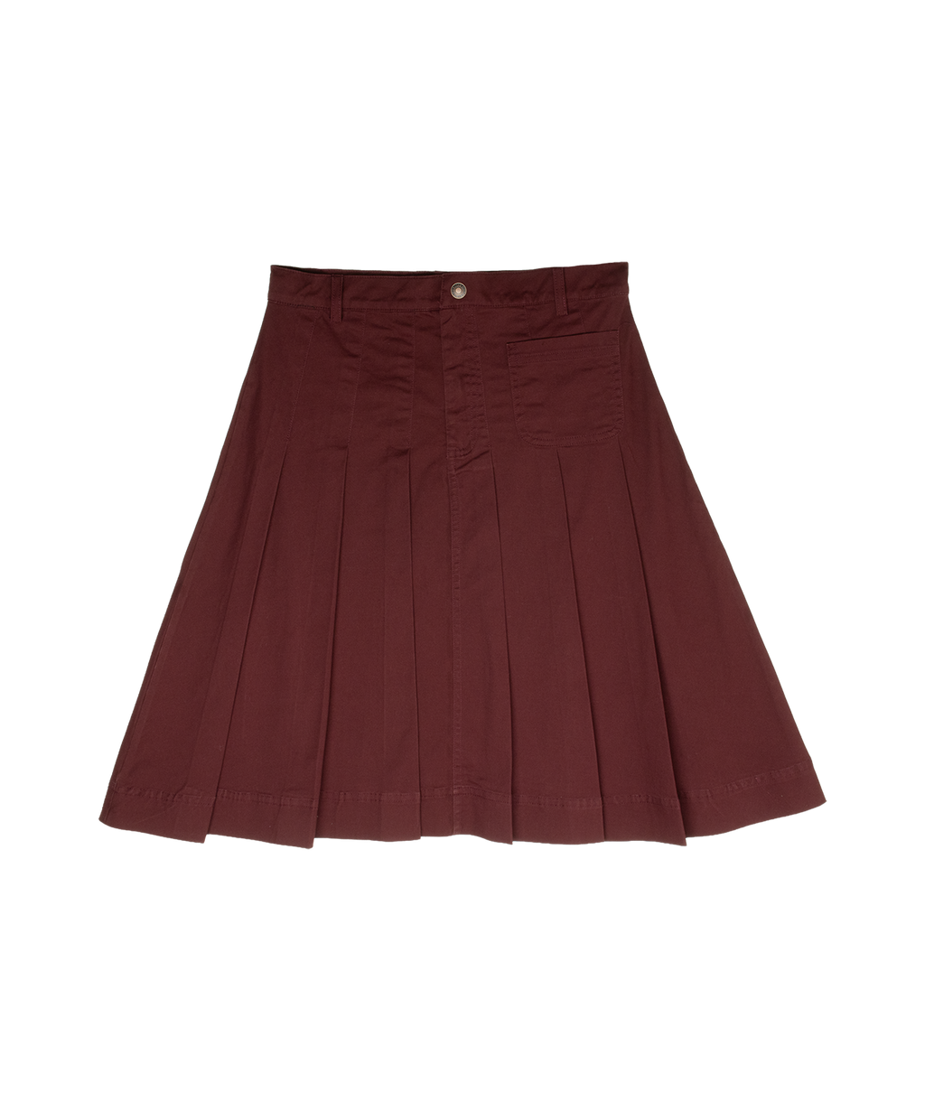 Gracie Denim Skirt - Maroon