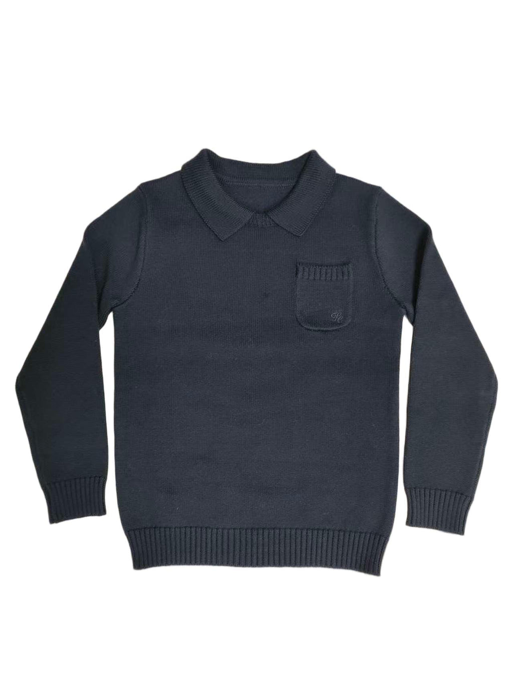 Franck Collar Sweater - Navy