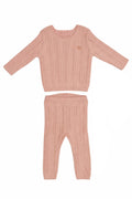 KB Pointelle Knit Set - Peach