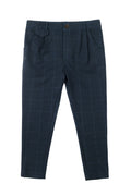 Elliot Tartan Slim Stretch Pants - Navy