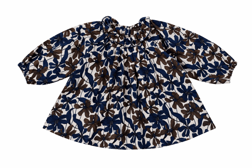 Nola Floral Blouse - Chocolate