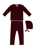 Felt Wrap Set with Hat - Maroon