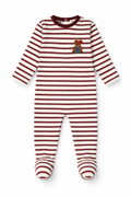 Teddy Lounge Footie - Maroon