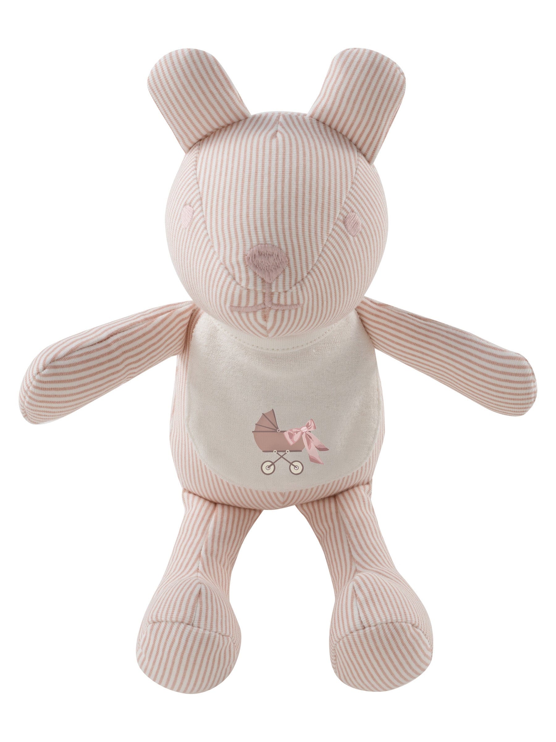 Carrera Pinstripe Teddy w/ Bib - Pink