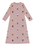 Teddy Pattern Lounge Nightgown - Dusk
