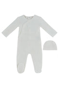 Petit Ours Pattern Footie + Hat - Pink