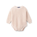 Classic Chunky Knit Baby Romper in Beige