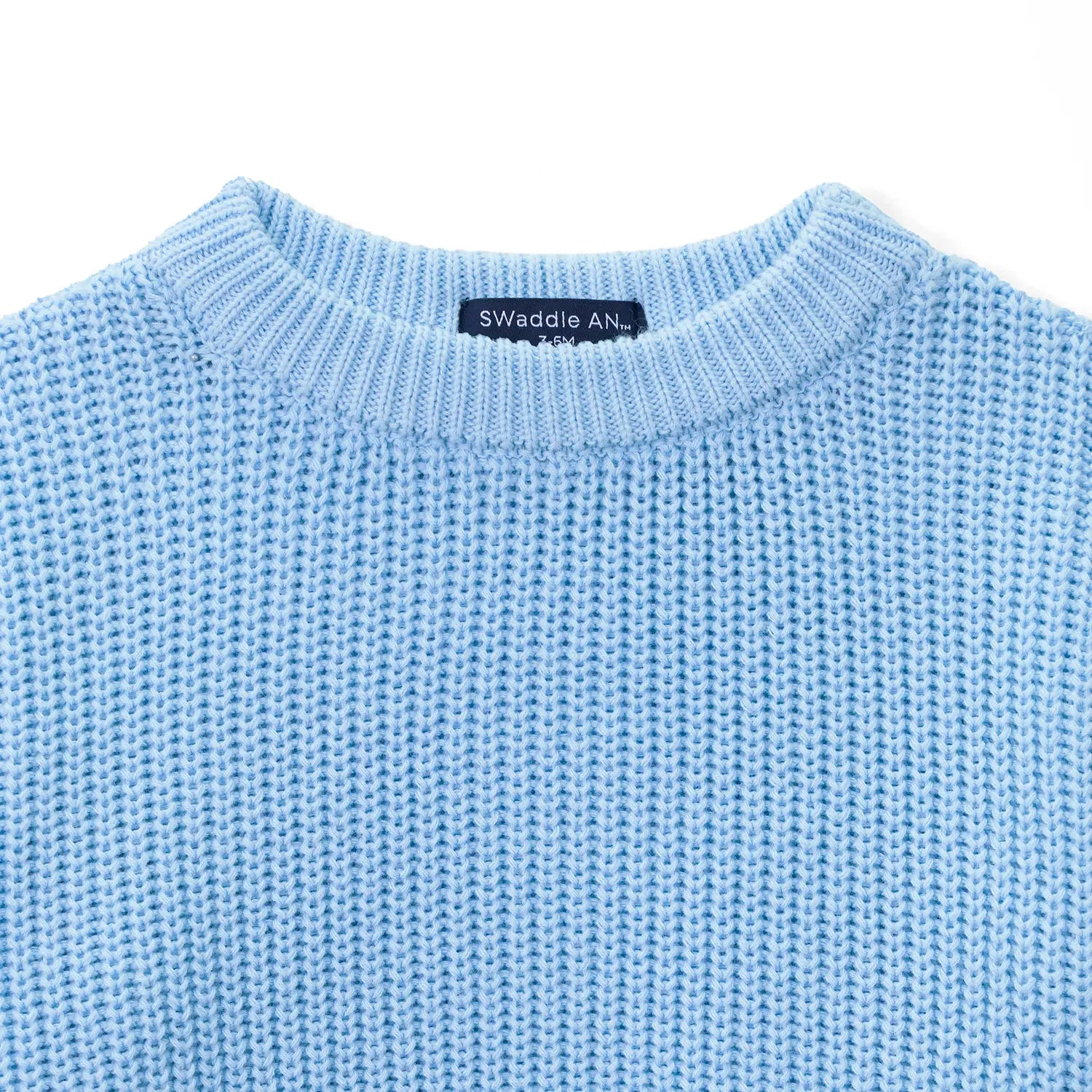 Classic Knit Baby Sweater in Baby Blue