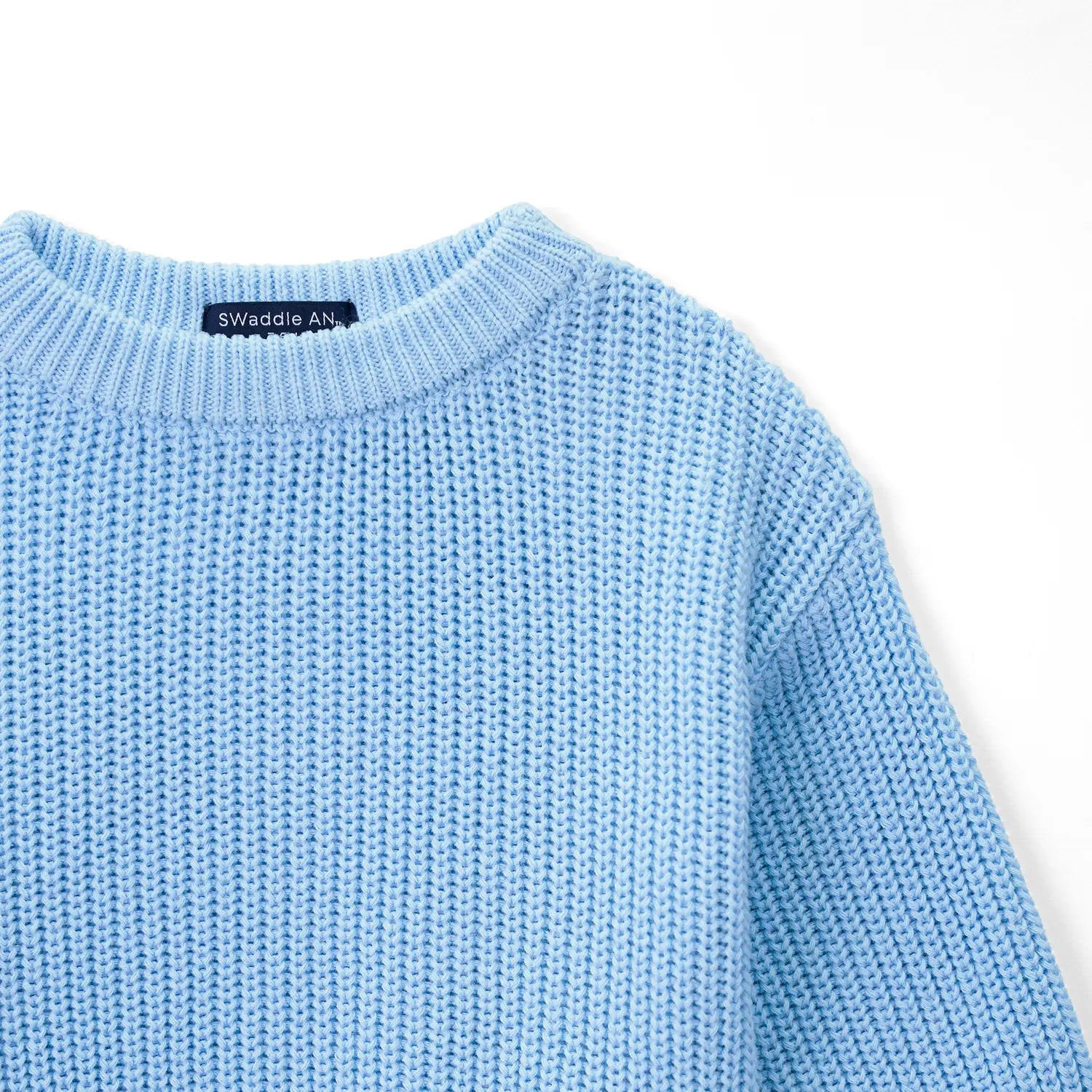 Classic Knit Baby Sweater in Baby Blue