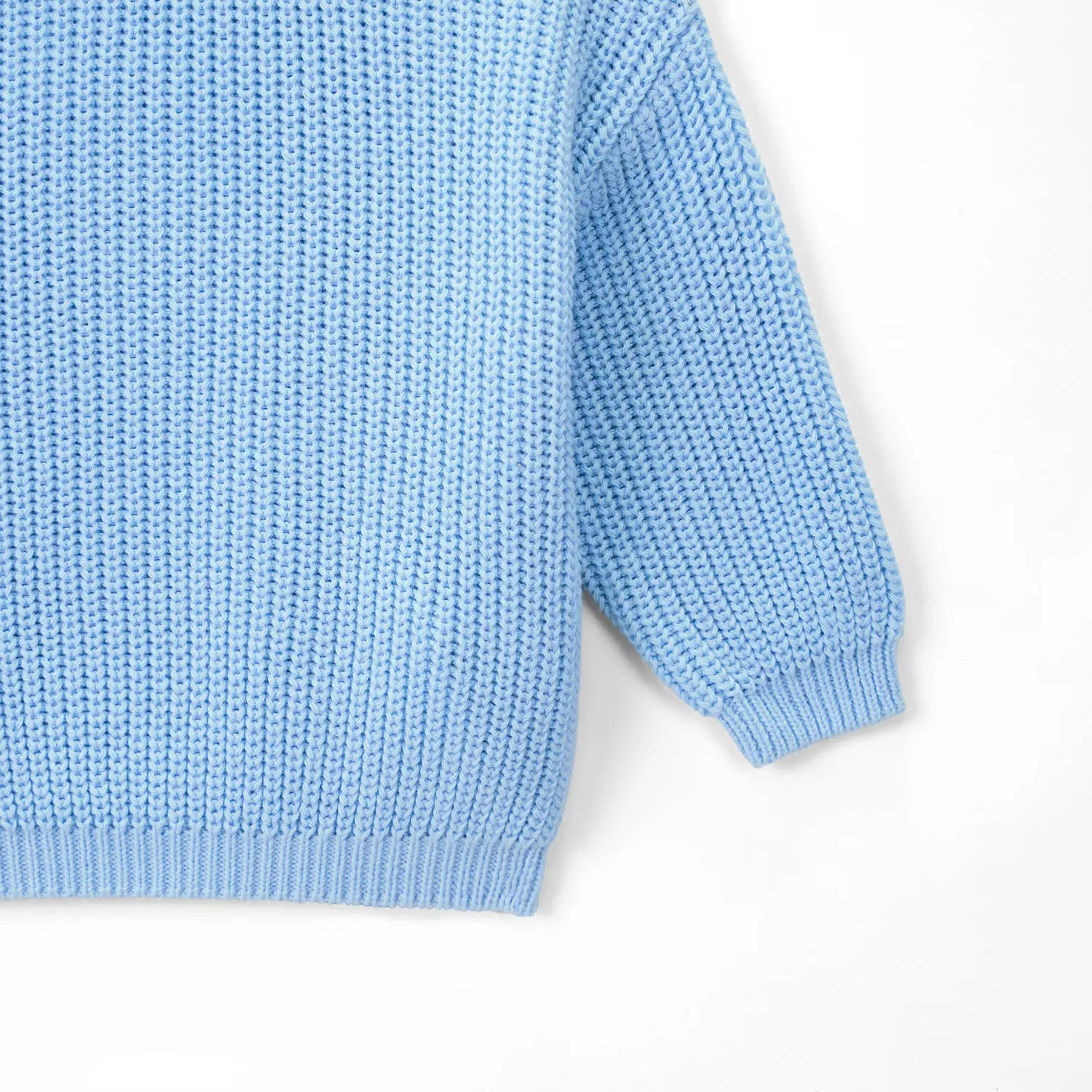 Classic Knit Baby Sweater in Baby Blue