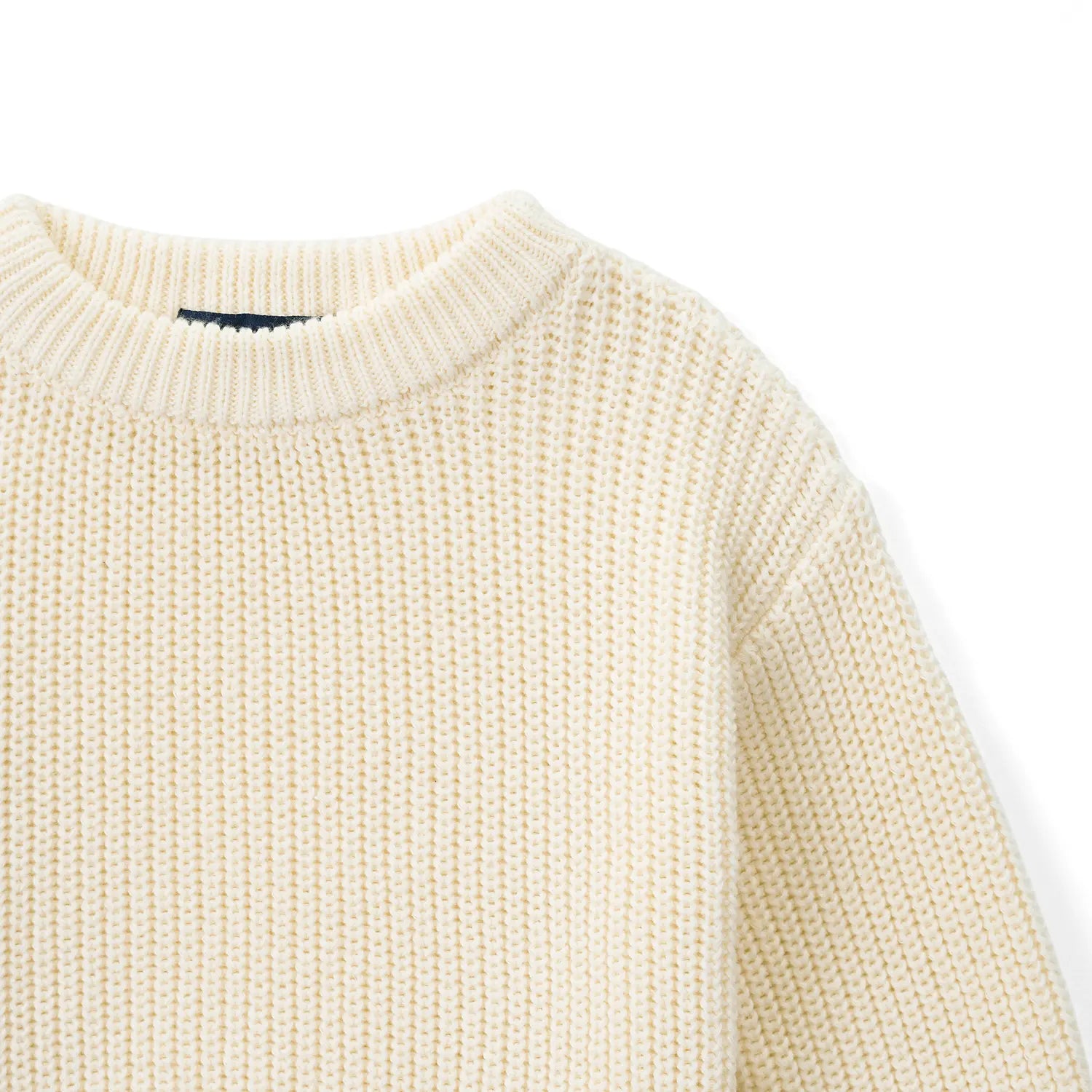 Classic Knit Baby Sweater in Cream
