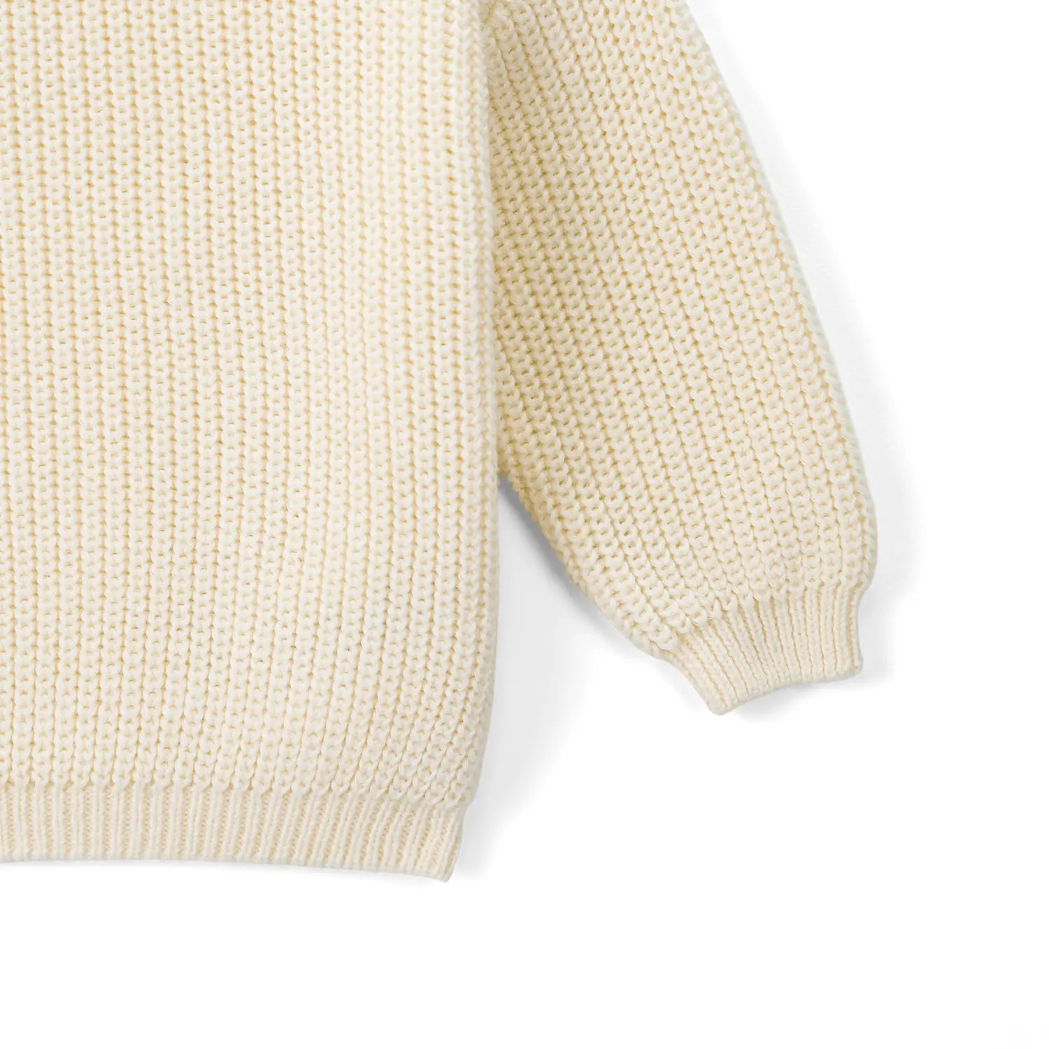 Classic Knit Baby Sweater in Cream